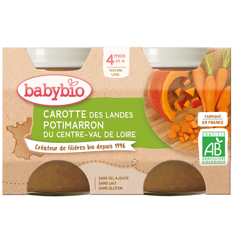 BABYBIO CAROTTE DES LANDES POTIMARRON DU CENTRE-VAL DE LOIRE 130G