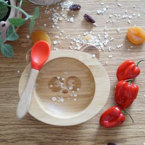 SET DE REPAS BEBE ROUGE BAMBOU (BOL & CUILLERE) - CAP BAMBOU