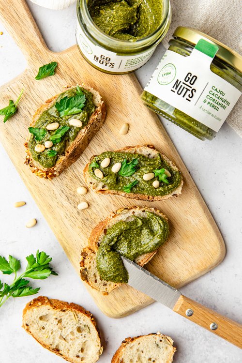 TARTINABLE CAJOU CACAHUETES CORIANDRE PERSIL BIO 100G - GO NUTS – Image 2