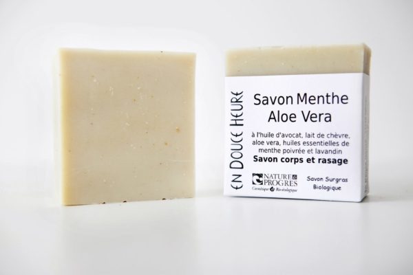 BARRE SAVON BIOLOGIQUE A DECOUPER MENTHE ALOE VERA NATURE & PROGRES