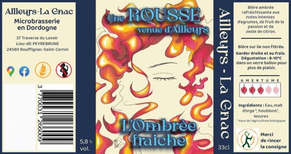 ROUSSE L'OMBREE FRAÎCHE 5,5% 33CL - BRASSERIE AILLEURS LA GNAC