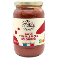 SAUCE VEGETALE FACON BOLOGNAISE 330GR ISSUE DE L'ANTIGASPI AGRICOLE - SAINS & SA