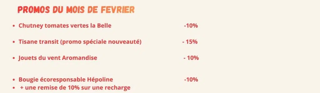 Suite des promotions de fevrier 2026 aux Pieds dans le Bocal