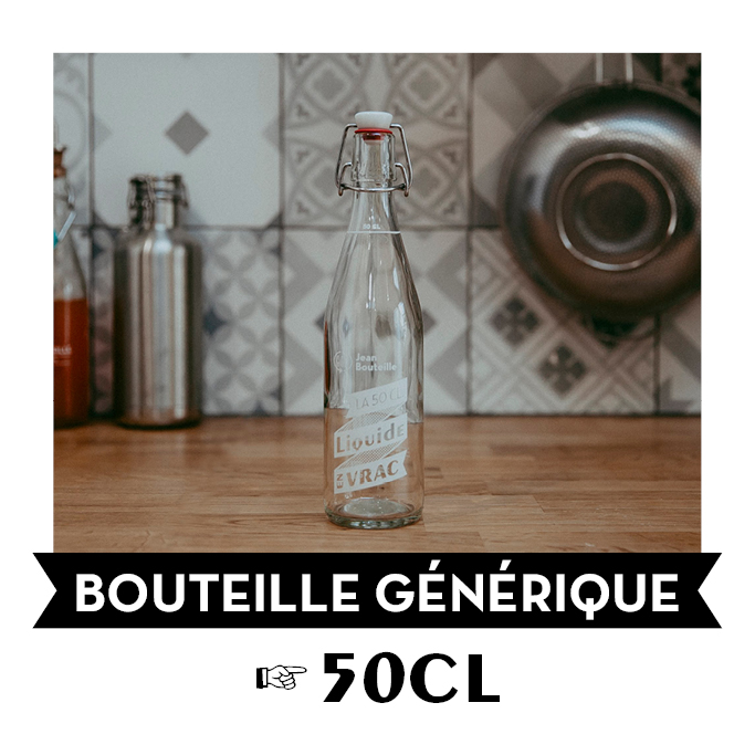 BOUTEILLE EN VERRE POUR BIERE, SIROP, JUS, ... 50CL - JEAN BOUTEILLE