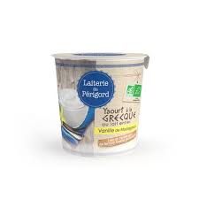 YAOURT DE VACHE ENTIER A LA GRECQUE VANILLE DE MADAGASCAR BIO 375g - LAITERIE DU