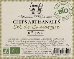 CHIPS NATURES SANS SEL AJOUTE ARTISANALES & BIO 125GR - FAMILY CHIPS