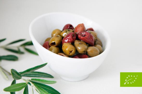 OLIVES COCKTAIL KALAMATA & VERTES DENOYAUTEES BIOLOGIQUES (GRECE)