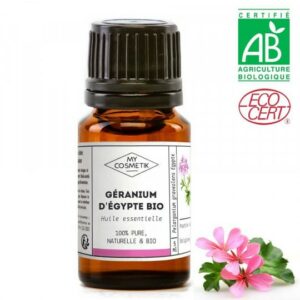 HUILE ESSENTIELLE GERANIUM ROSAT OU D'EGYPTE AB 10ML - MY COSMETIK