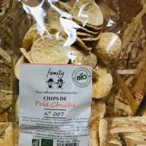CHIPS DE POIS CHICHES ARTISANALES BIO 110G - FAMILY CHIPS