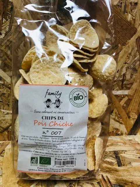 CHIPS DE POIS CHICHES ARTISANALES BIO 110G - FAMILY CHIPS