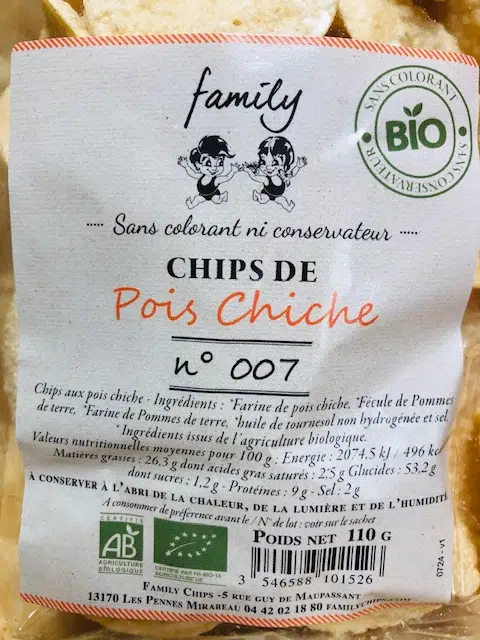 CHIPS DE POIS CHICHES ARTISANALES BIO 110G - FAMILY CHIPS – Image 2