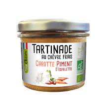 TARTINADE AU CHEVRE FRAIS CAROTTE PIMENT D'ESPELETTE AB 90G - SO CHEVRE