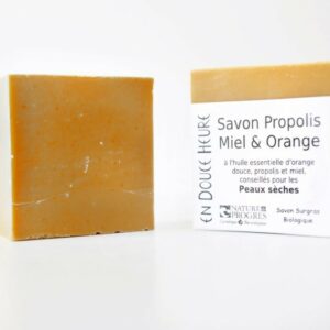 BARRE DE SAVON BIOLOGIQUE A DECOUPER PROPOLIS MIEL ORANGE NATURE & PROGRES
