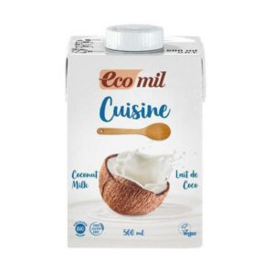 CREME CUISINE AU LAIT DE COCO SANS SUCRE AJOUTE AB 500ML - ECO MIL