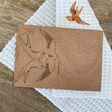 CARTE EN BOIS OISEAU - FORMES BERLIN