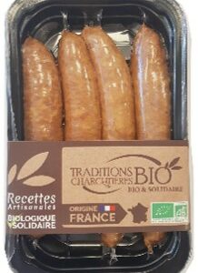SAUCISSES FUMEES A CUIRE AB X4 (400g) - TRADITIONS CHARCUTIERES BIO