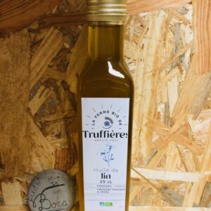 HUILE DE LIN AB PREMIERE PRESSION A FROID 25cl - LA FERME BIO DE TRUFFIERES