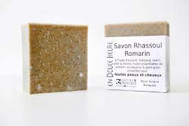 BARRE DE SAVON/SHAMPOING BIOLOGIQUE RHASSOUL ROMARIN - EN DOUCE HEURE