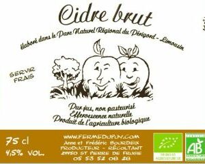CIDRE BRUT AB 75CL 4,5% - LA FERME DU PUY