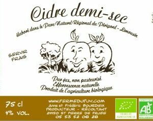 CIDRE DEMI-SEC AB 75CL 4% - LA FERME DU PUY