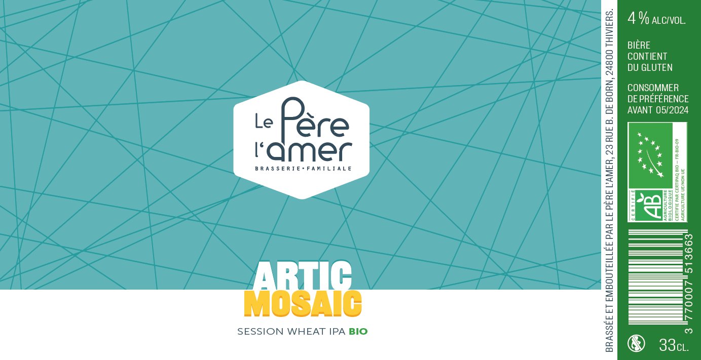 ARTIC MOSAÏC BIO 33CL - BRASSERIE LE PERE L'AMER – Image 3
