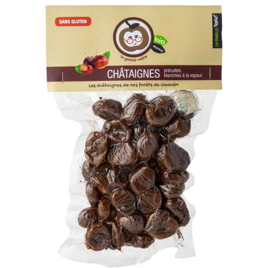 CHÂTAIGNES BIO PRECUITES BLANCHIES A LA VAPEUR 200G - FAMILLE TEULET