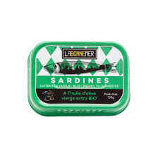 SARDINES A L'HUILE D'OLIVE VIERGE EXTRA BIO 135G - LA BONNE MER