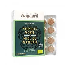 PASTILLES PROPOLIS VERTE & MIEL DE MANUKA BIO X 24 PASTILLES - AAGAARD