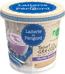 YAOURT DE VACHE ENTIER A LA GRECQUE MYRTILLE SAUVAGE BIO 375g - LAITERIE DU PERI