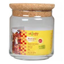 BOCAL EN VERRE AVEC COUVERCLE EN LIEGE 0.5L - AH TABLE!