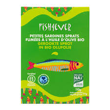 PETITES SARDINES SPRATS FUMEES A L'HUILE D'OLIVE BIO 110g - FISH4EVER