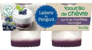 YAOURTS BRASSES DE CHEVRE MYRTILLE SAUVAGE BIO 2X125g - LAITERIE DU PERIGORD