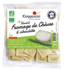 RAVIOLI CHEVRE CIBOULETTE BIO 250g - COQUELICOT PROVENCE