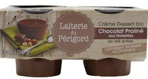 CREME DESSERT VACHE CHOCOLAT PRALINE NOISETTE BIO 4X105g - LA LAITERIE DU PERIGO