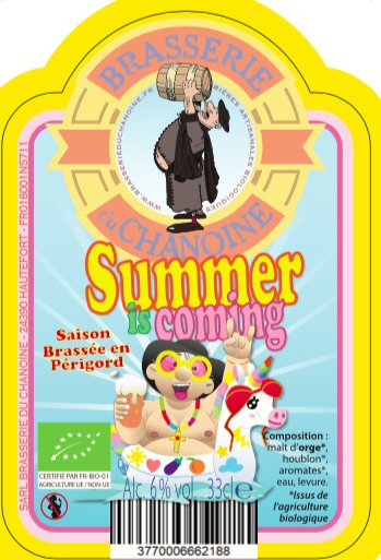 SUMMER IS COMING BIO 33cl - BRASSERIE LA CHANOINE