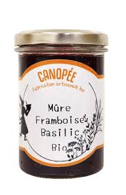 CANOPEE CONFITURE MÛRE FRAMBOISES BASILIC BIO 250g - BISCUITERIE DES VENETES