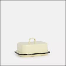 BEURRIER EN FER EMAILLE CREME - AH TABLE