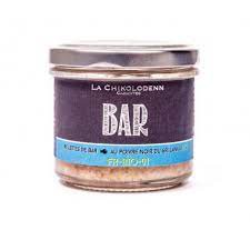 RILLETTES DE BAR BIOLOGIQUES AU POIVRE NOIR DU SRI LANKA 90G