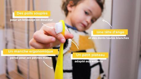 BROSSE A DENT jaune SOUPLE RECHARGEABLE POUR ENFANT - CALIQUO