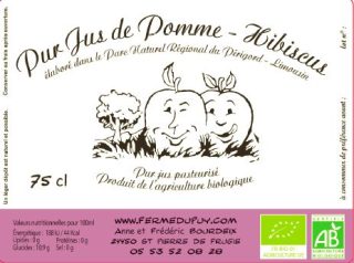 JUS POMME HIBISCUS AB 75CL - LA FERME DU PUY – Image 2