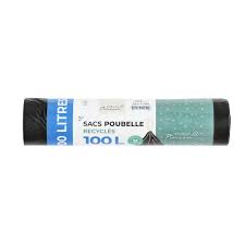 SACS POUBELLE RECYCLES ANTI-FUITE AVEC LIENS COULISSANTS (20X30L) MAISON PINSON