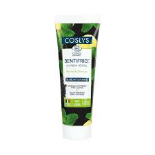 DENTIFRICE AU CHARBON VEGETAL MENTHE CITRON BIO 100g - COSLYS