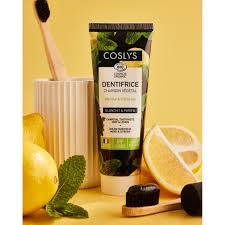 DENTIFRICE AU CHARBON VEGETAL MENTHE CITRON BIO 100g - COSLYS – Image 2